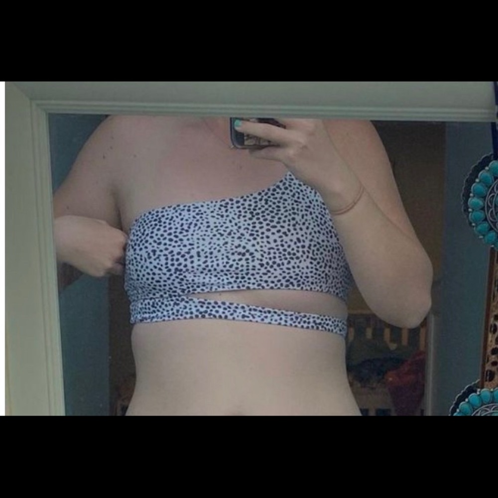 Black and white swimsuit top